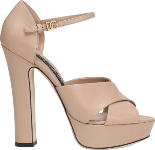 Dolce & Gabbana Dame Sko Beige 38 1/2 EU,