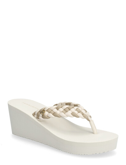 Tommy Hilfiger Th Wedge Braided Summer Sandal - Cream - 41