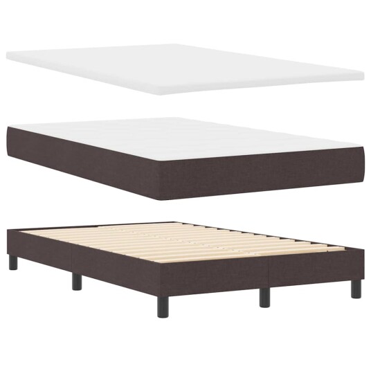 Box Spring Seng med Madrass Mørk Brun 120x190 cm Tykktrekk