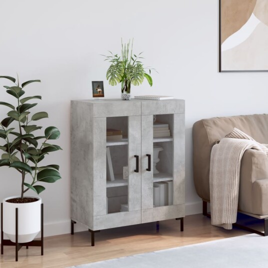 vidaXL Skjenk betonggrå 69,5x34x90 cm konstruert tre vidaXL Skjenk betonggrå 69,5x34x90 cm konstruert tre