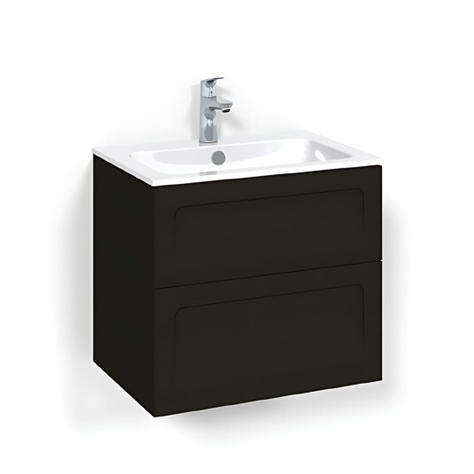 Macro Design Crown Shape Servantskap 2 Skuff - med Light Servant Svart eik / 60cm 14