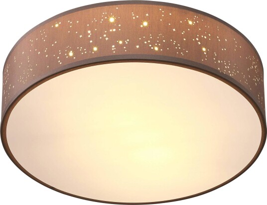 Taklampe i stoff 38 cm taupe – E27 sokkel blendfri