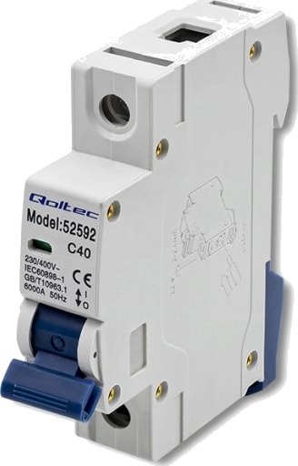 Qoltec C40, Miniatyr-Automatsikring, Ip20 Qoltec C40, Miniatyr-Automatsikring, Ip20