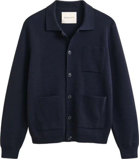 Gant Milano Knit Cotton Cardigan Navy S