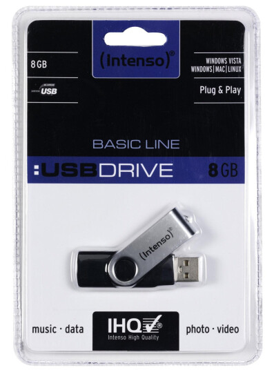 INTENSO Basic Line - USB-flashstasjon - 8 GB - USB 2.0 INTENSO Basic Line - USB-flashstasjon - 8 GB - USB 2.0