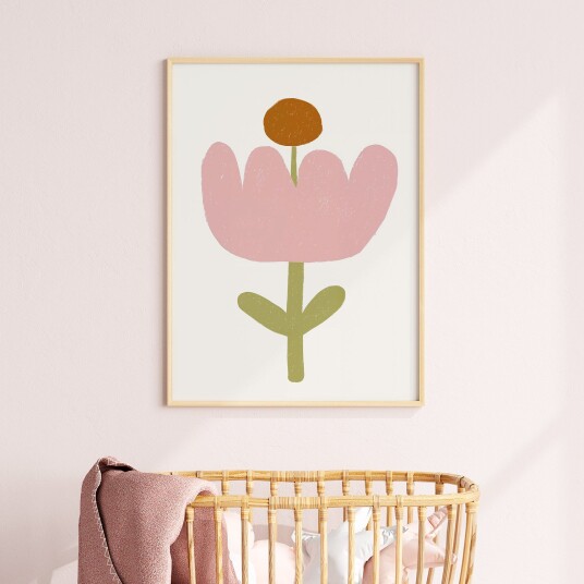 Plakat Rosa Blomst Plakat Rosa Blomst