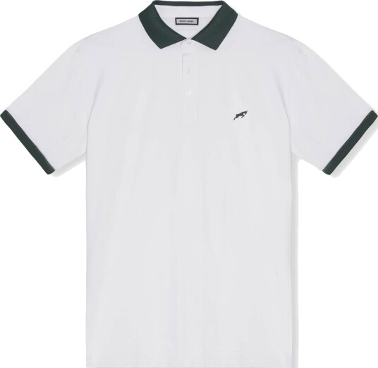 Goatlane Golf Tech Polo Hvit Grønn Golf pologenser herre White/Green X Large