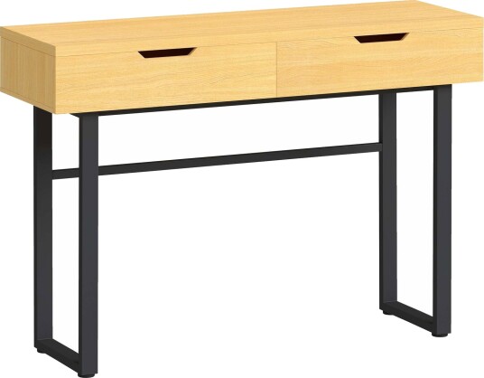 Smalt konsollbord med 2 skuffer – metallramme 110 cm