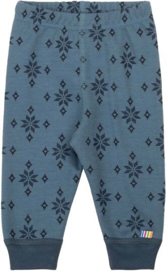 Joha Ice Crystal legging i ull/bomull til småbarn Blue