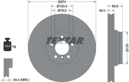 TEXTAR 92123000 Bremseskive TEXTAR 92123000 Bremseskive