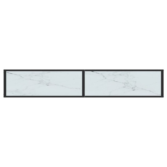 vidaXL Konsollbord hvit marmor 200x35x75,5 cm herdet glass