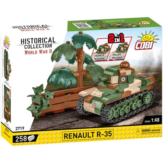 Cobi Historical Collection WWII Byggesett 258 Deler Renault R-35 Cobi Historical Collection WWII Byggesett 258 Deler Renault R-35