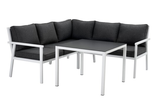 Brafab Rana sofagruppe Hvit med antrasitt pute 195 x 195 cm Hvit