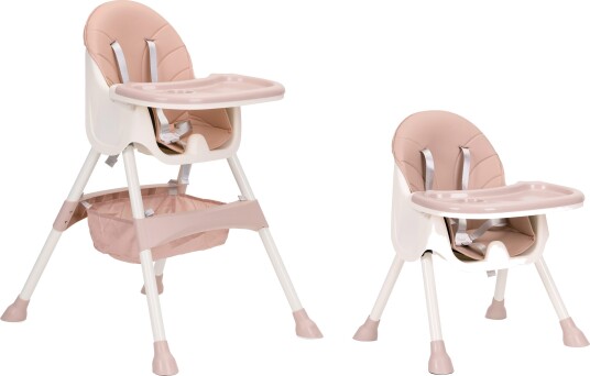 Høy barnestol 2i1 med 5-punktsbelte ECOTOYS Rosa
