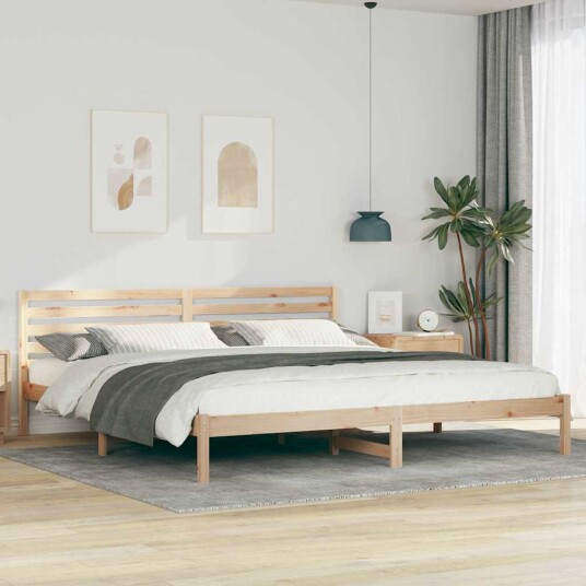  Sengestamme med hodegjerde Brun 180 x 210 cm Heltre furu