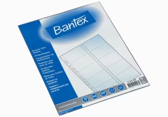Bantex 100080937 1 lommer Gjennomsiktig Polypropylen (PP) 10 ark 20 kort