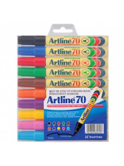 Artline EK70/10W Permanent Assorted farver 10 pcs
