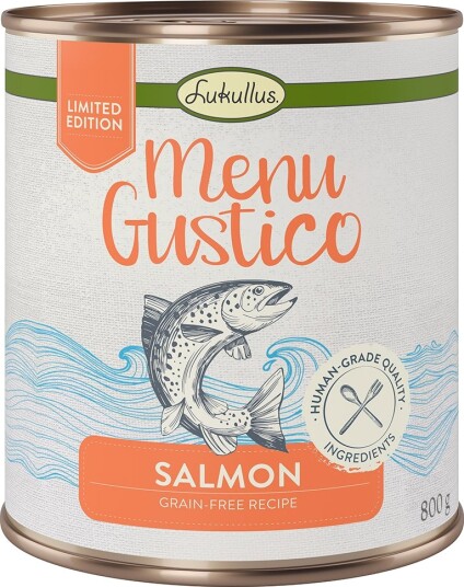 Lukullus Våtfôr Menu Gustico Laks Med Gulrot Luserne Og Spinat 24 X 800 G
