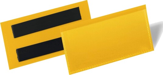 Lagerlomme/Etiketholder Med Magnet 100X38 Mm, Gul - 50 Stk./Pakke