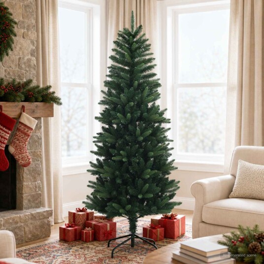 vidaXL Artificial Hinged Christmas Tree 180 cm PE og PVC Grønn