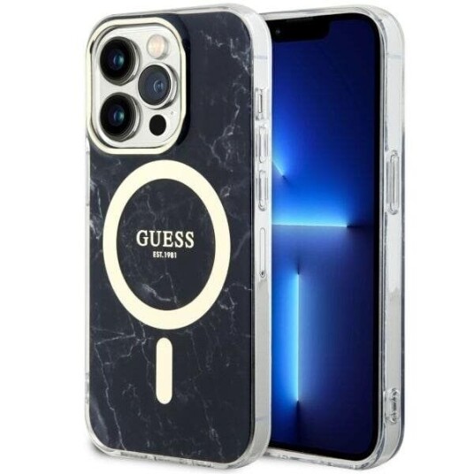 Guess Hardcase Marble MagSafe til iPhone 14 Pro Max 6,7" - Svart