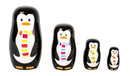 Small Foot  Wooden Matryoshka Dolls Penguin Family