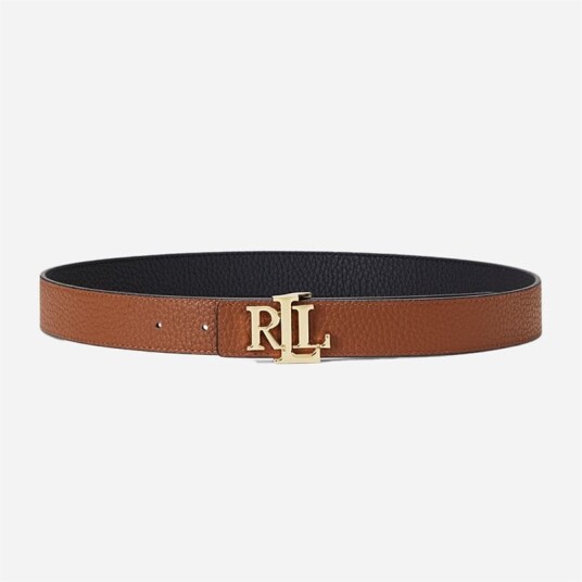 Ralph Lauren Logo Reversible Pebbled Leather Belt Black/Lauren Tan Ralph Lauren Logo Reversible Pebbled Leather Belt Black/Lauren Tan