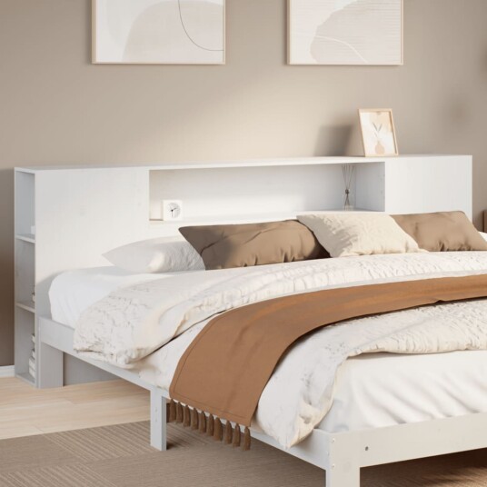 Hodegavl med oppbevaring hvit 200 cm heltre furu 8721158396327