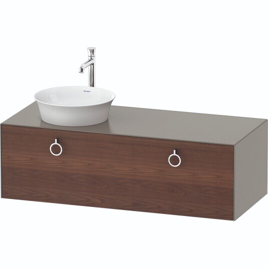 Duravit White Tulip Servantskap 1 skuff 130x55x40,8 cm Valnøtt/Stengrå Matt