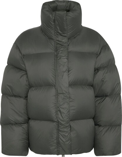 Weekday Oversized Recycled Down Puffer Jacket DARK KHAKI GREEN S