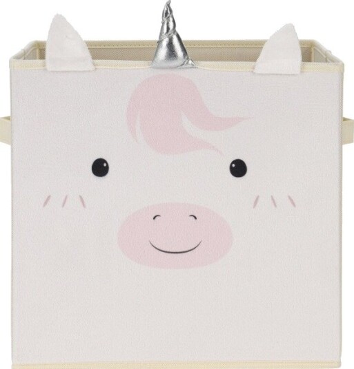 Oppbevaringsboks I Polyester Sammenleggbar 32x32cm Hvit Enhjørning Oppbevaringsboks I Polyester Sammenleggbar 32x32cm Hvit Enhjørning