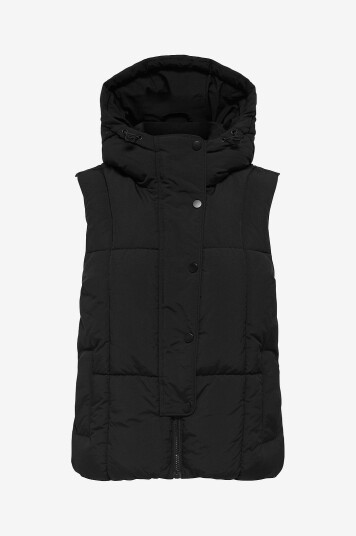 Jdy Vest jdyWonder Short Hood Waistcoat Otw Svart Jdy Vest jdyWonder Short Hood Waistcoat Otw Svart