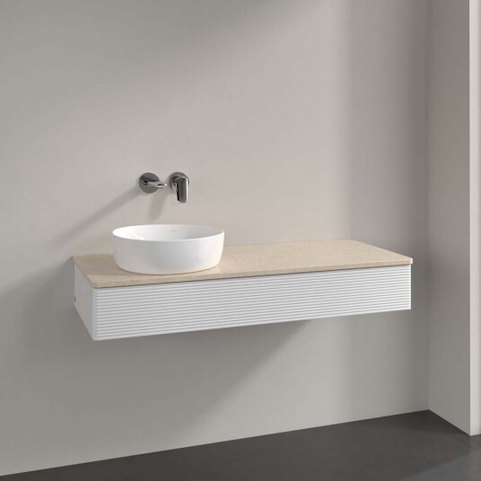 Villeroy & Boch Antao Servantskap med 1 skuff 120x50x19 cm u/lys Hvit Blank/Crème