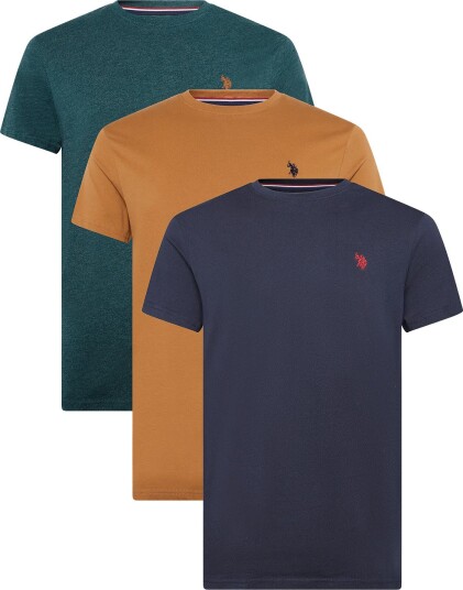 U.S. Polo Assn. Uspa T Shirt Arjun 3 Pack   DARKSAP/BROWNSUGAR/RAINFORMEL   XXL