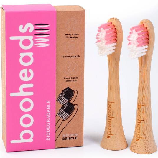 Booheads Bambusbørstehoder til Philips PINK Edition