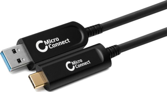 MicroConnect 5m USB 3.2 Gen 2 Optisk Kabel Type C til Type A, Svart