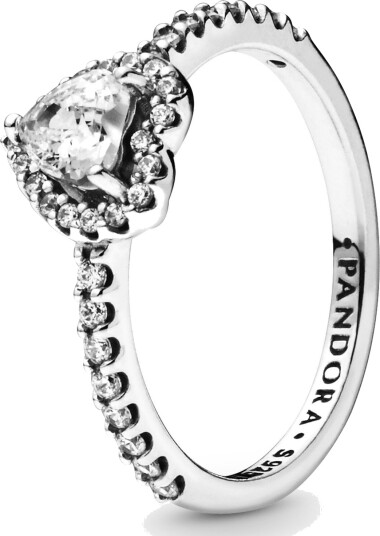 Pandora Timeless, Ring i 925 sølv med hevet klart hjerte