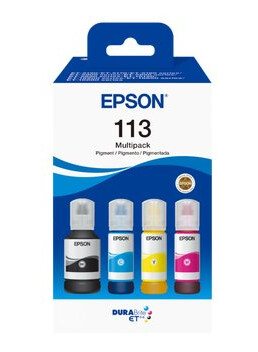 Epson 113 Multipack - 4 Pakker - Svart Gul Cyan Magenta - Original - Blekkpåfylling Epson 113 Multipack - 4 Pakker - Svart Gul Cyan Magenta - Original - Blekkpåfylling