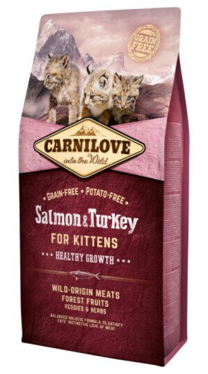 Carnilove Kitten Tørrfôr med Laks og Kalkun 2 kg - Kornfritt Kattemat