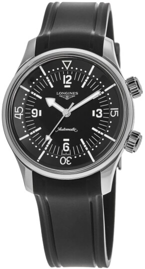 Longines Herreklokke L3.764.4.50.9 Legend Diver Sort/Gummi Ø39 mm