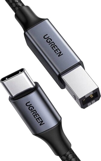 Ugreen 1M USB-C til USB-B Kabel Svart
