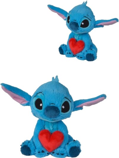 Disney Stitch kosebamse med hjerte 25 cm
