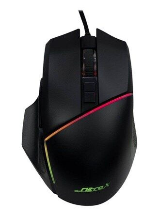 Inter-Tech Nitrox GT-100 RGB Gamingmus Optisk 6400 DPI Kablet Svart Inter-Tech Nitrox GT-100 RGB Gamingmus Optisk 6400 DPI Kablet Svart