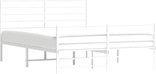 vidaXL Sengeramme i metall med hode- og fotgavl hvit 150x200 cm