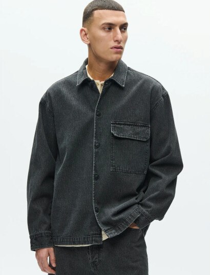 WOOD WOOD Wwdavid Overshirt 25354 Grey M