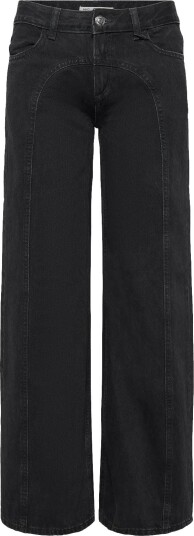 Mango Teen Wide Leg Stitched Jeans OPEN GREY 36