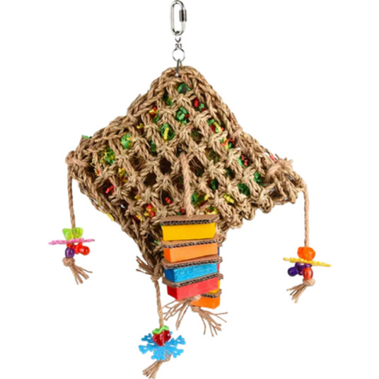 Bird Toy Net Square Multicoloured 45 cm Bird Toy Net Square Multicoloured 45 cm