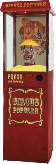 Skummel Klovn i Popcornmaskin Bevegelig Rekvisitt