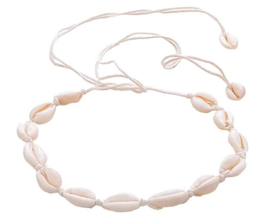 Choker Halskjede med hvite Skjell - Hvit
