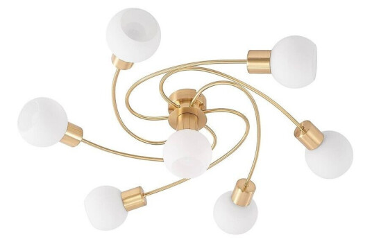 Lindby taklampe Ciala, 7 lyskilder, messing